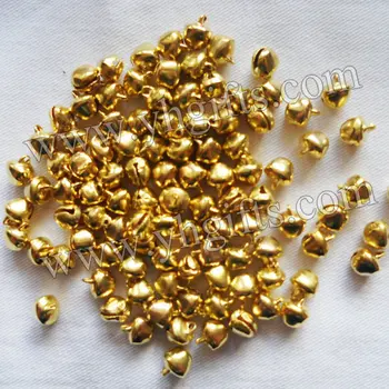 

1000PCS/LOT.8mm gold jingle bells.Indoor christmas oranment,Crat material,Handmade lacing bells,Freeshipping.Wholesale.