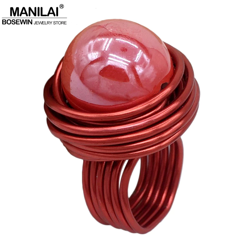 MANILAI Fashion Red Stoving varnish Acrylic Elegant Handmade Rings Women Wire Spiral Finger Statement Rings Party Accessories
MANILAI Fashion Red Stoving varnish Acrylic Elegant Handmade Rings Women Wire Spiral Finger Statement Rings Party Accessories