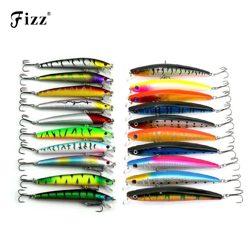 

20 Pcs/pack Mixed 2 Style Fishing Lures Set Minnow Fishing Wobblers Artificial Lure Baits wtih VMC Treble Hooks Fishing Tackle