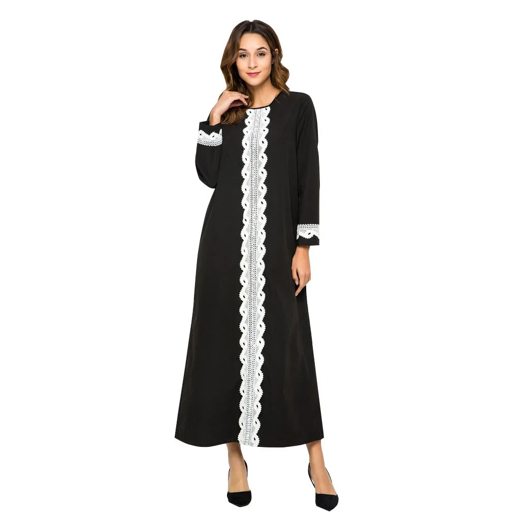 2019 Summer Islamic Fashion Vintage Women Lace Splice O-Neck Abaya Islamic Muslim Kaftan Dress Turkish Long Dresses L412A
2019 Summer Islamic Fashion Vintage Women Lace Splice O-Neck Abaya Islamic Muslim Kaftan Dress Turkish Long Dresses L412A
