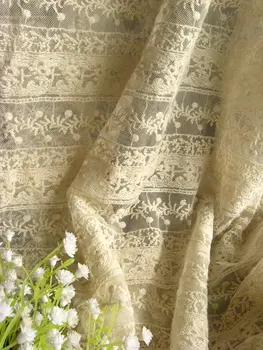 ivory embroidered gauze lace fabric, retro floral scalloped trim vintage style lace fabric, MF085
ivory embroidered gauze lace fabric, retro floral scalloped trim vintage style lace fabric, MF085