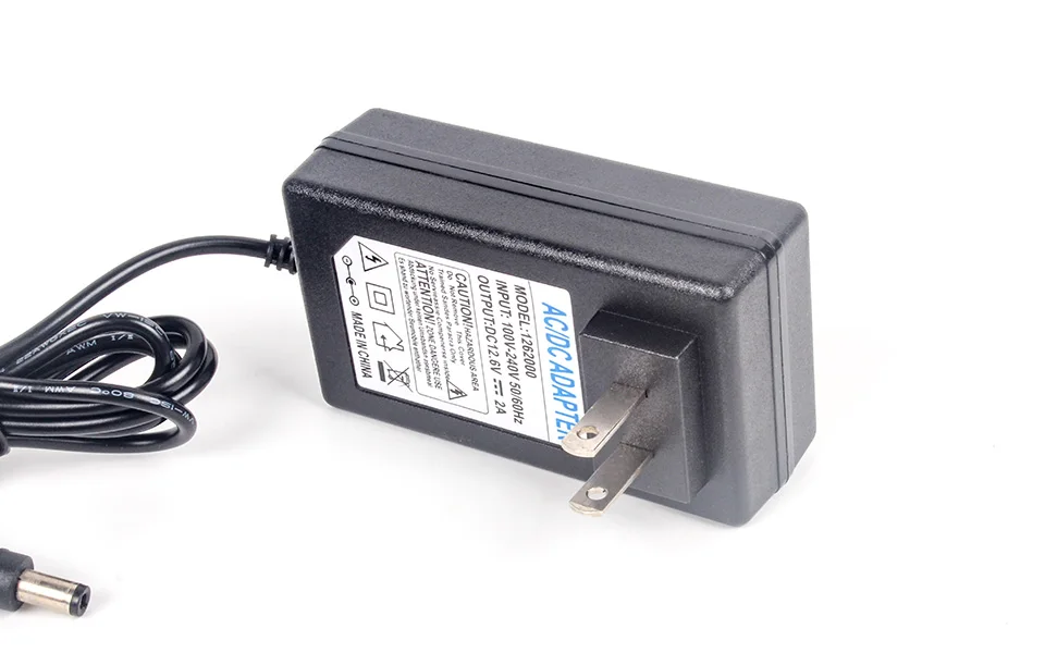 Kanavano 12V Charger 12.6v 2A 18650 Lithium Battery charger adapter DC 5.5 * 2.1 MM 12V 2A Power Adapter EU/US Plug
Kanavano 12V Charger 12.6v 2A 18650 Lithium Battery charger adapter DC 5.5 * 2.1 MM 12V 2A Power Adapter EU/US Plug