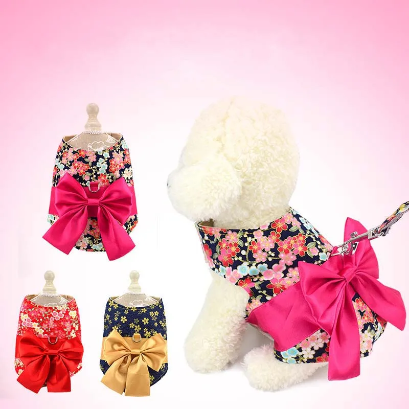 Kawaii Floral Printed Soft Dog Cotton Harness Lovely Ribbon Bow Puppy Vest Breathable Collar for Doss Pet Adjustable Leashes 10A
Kawaii Floral Printed Soft Dog Cotton Harness Lovely Ribbon Bow Puppy Vest Breathable Collar for Doss Pet Adjustable Leashes 10A