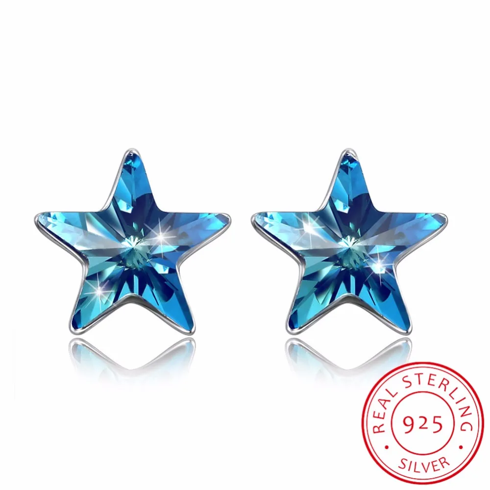 Fine Jewelry Made with Swarovski Crystal Blue Star Earrings Real S925 Sterling Silver Blue Star Earrings for Women Gift 2018
Fine Jewelry Made with Swarovski Crystal Blue Star Earrings Real S925 Sterling Silver Blue Star Earrings for Women Gift 2018