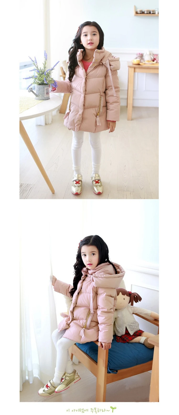2018 Cold Winter Warm Thick Baby Child Girl Hoody Long Outerwear Pink Duck Down & Parkas Jacket & Coat For Girls 100-150 cm (8)