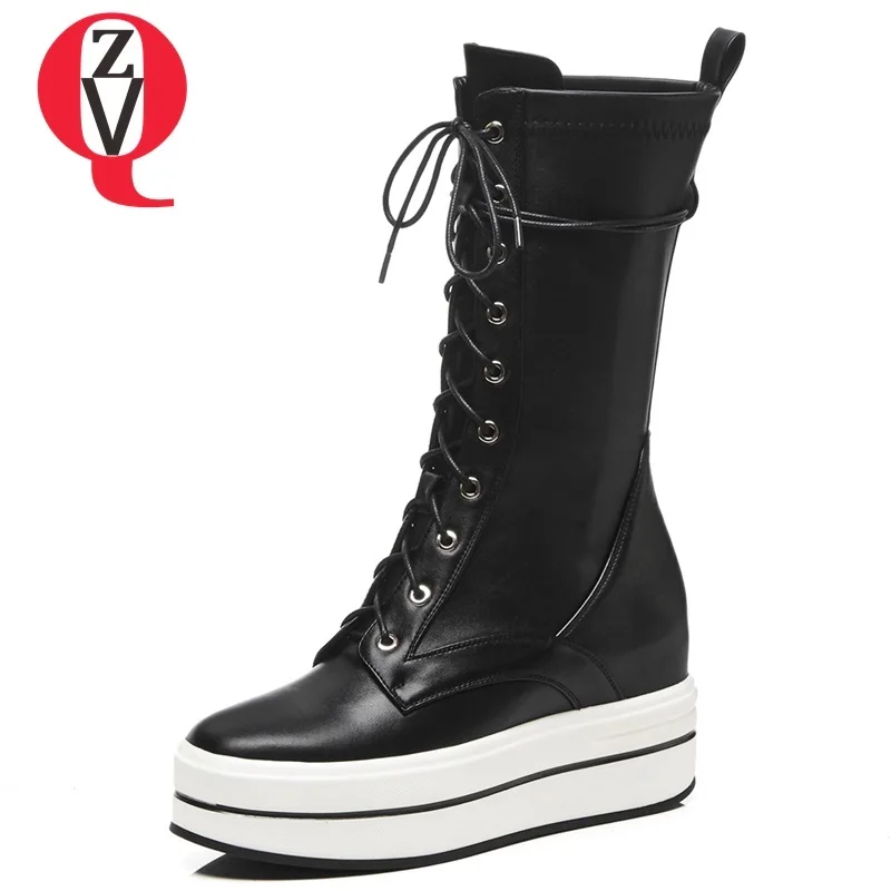 ZVQ 2018 newest hot sale high quality genuine leather women shoes super high height increasing platform lace-up mid calf boots
ZVQ 2018 newest hot sale high quality genuine leather women shoes super high height increasing platform lace-up mid calf boots