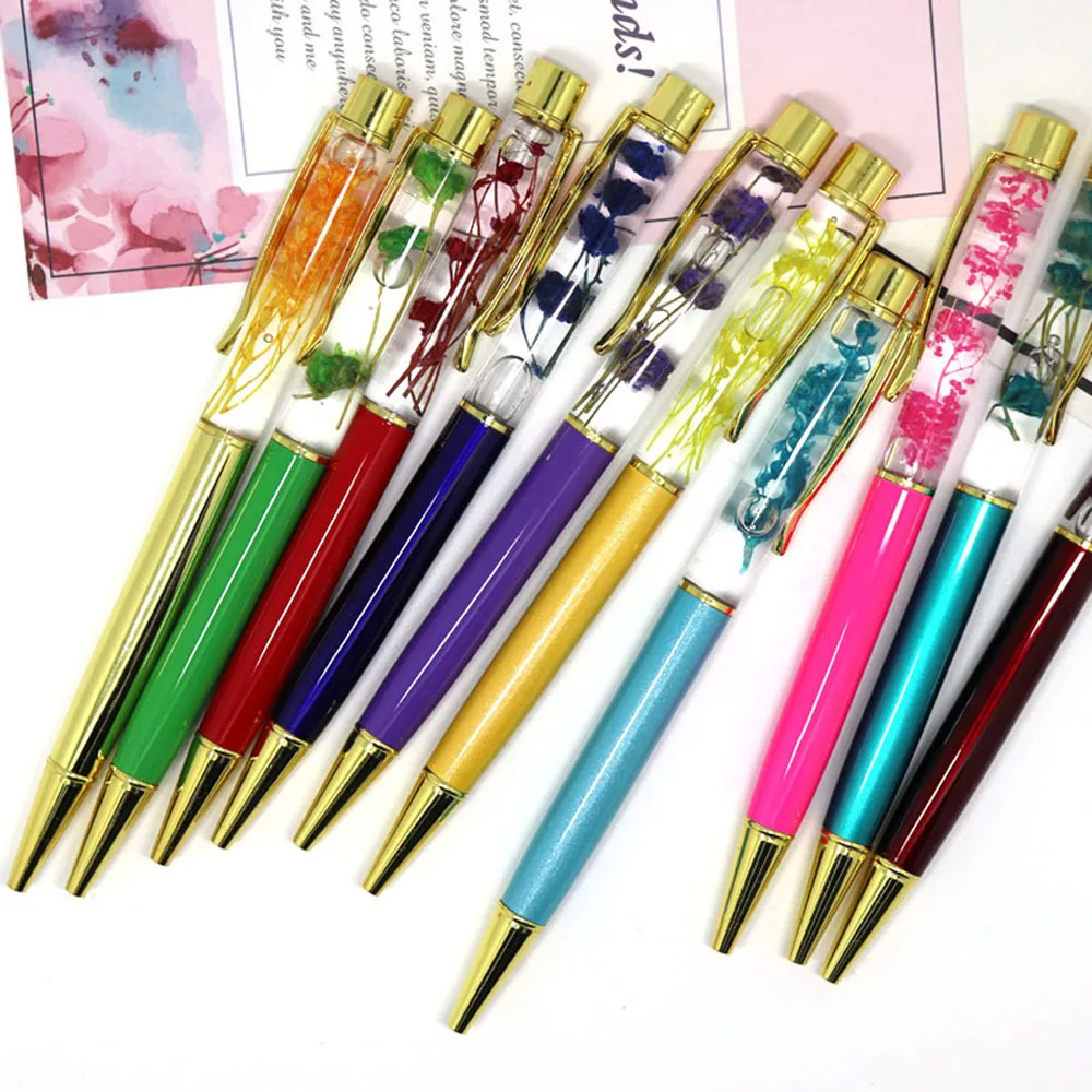 Creative ballpoint Pen Metal Ball Pens Office Supplies Rose Golden Rose Gold Pens Dynamic Liquid Flower Pen
Creative ballpoint Pen Metal Ball Pens Office Supplies Rose Golden Rose Gold Pens Dynamic Liquid Flower Pen