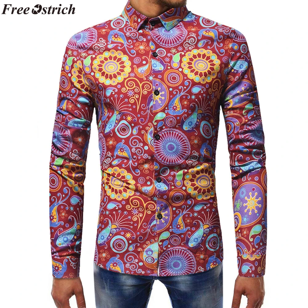 FREE OSTRICH new fashion flower printed long sleeve shirts men camisa male slim flower shirts vintage Linen Casual Men Shirt
FREE OSTRICH new fashion flower printed long sleeve shirts men camisa male slim flower shirts vintage Linen Casual Men Shirt