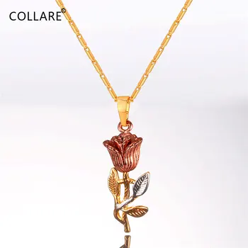 Collare Rose Flower Necklace For Girls Dating Three-Tone Gold/Rose Gold Color Flower Pendant Necklace Women Wedding Jewelry P842
Collare Rose Flower Necklace For Girls Dating Three-Tone Gold/Rose Gold Color Flower Pendant Necklace Women Wedding Jewelry P842