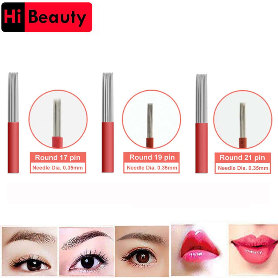 100PCS/lot Disposable Red Round 17 19 21 Pin Shading Tattoo Needles Blades For 3D Microblading Eyebrow Lip Permanent Makeup Pen
100PCS/lot Disposable Red Round 17 19 21 Pin Shading Tattoo Needles Blades For 3D Microblading Eyebrow Lip Permanent Makeup Pen