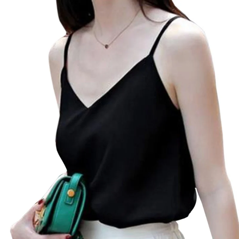 Chiffon Tank Top Women Summer Sleeveless Shirt Sexy V-neck Cami Loose Casual Female Tops blusas mujer de moda 2018
Chiffon Tank Top Women Summer Sleeveless Shirt Sexy V-neck Cami Loose Casual Female Tops blusas mujer de moda 2018