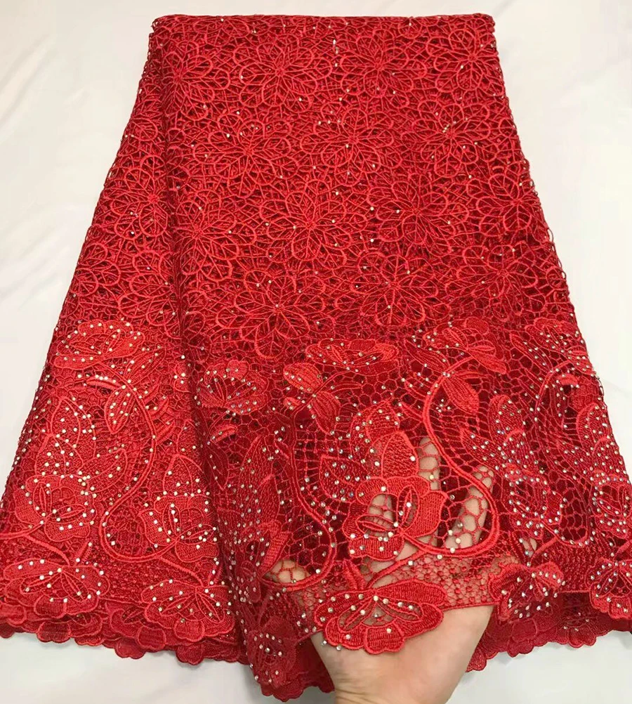 2018 RED Lace Trim African Lace Fabric High Quality Cord Lace Fabric With more stones Embroidery Fabric For Women party dress
2018 RED Lace Trim African Lace Fabric High Quality Cord Lace Fabric With more stones Embroidery Fabric For Women party dress