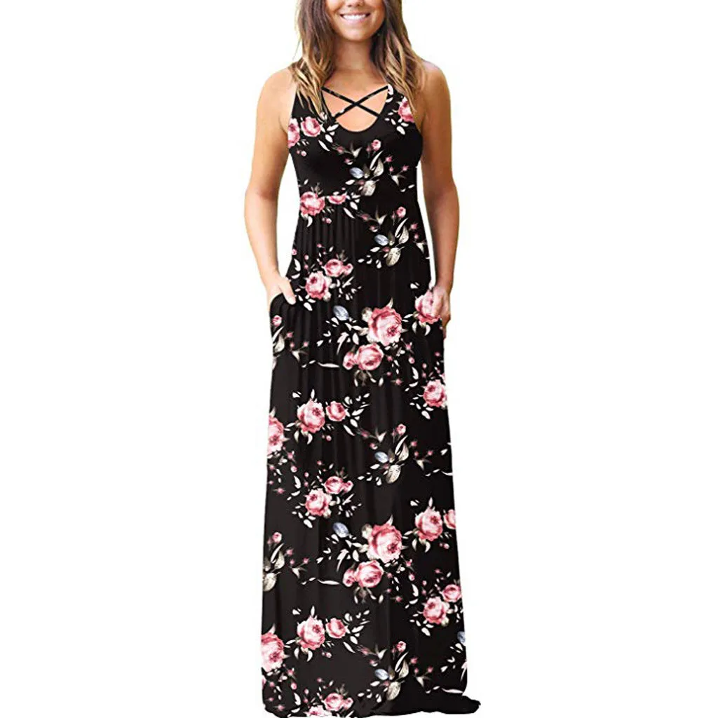 Long Dress 2019 Summer Dresses Women Floral Print Boho Dress Plus Size Sleeveless Beach Holiday Slip Dress female gowns
Long Dress 2019 Summer Dresses Women Floral Print Boho Dress Plus Size Sleeveless Beach Holiday Slip Dress female gowns