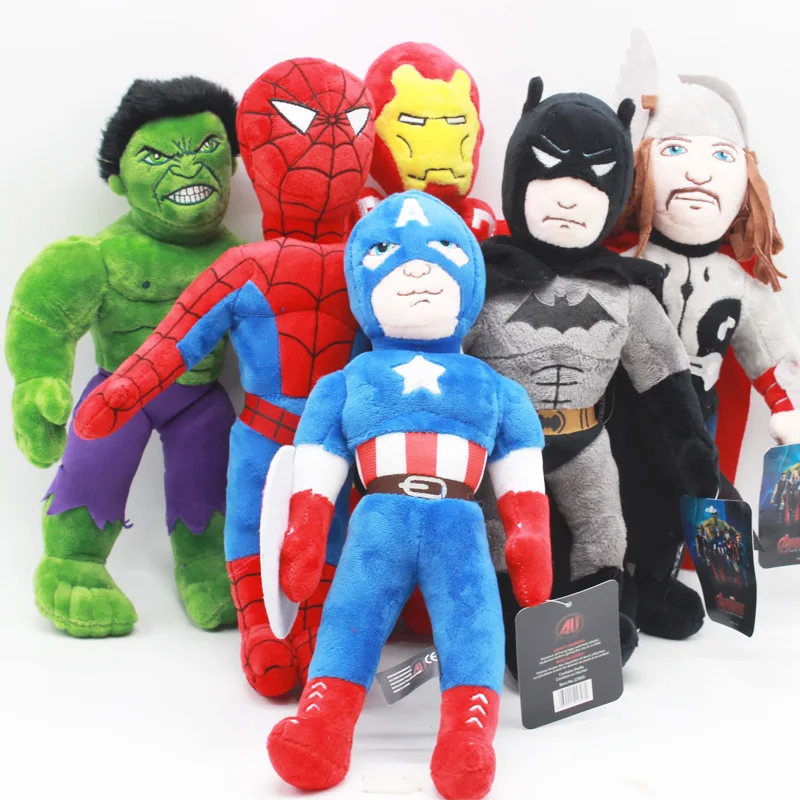 30cm Marvel The Avengers Spiderman Iron Man Hulk Captain America Batman Thor Stuffed Plush Toys Doll Soft Toy for Kids Children
30cm Marvel The Avengers Spiderman Iron Man Hulk Captain America Batman Thor Stuffed Plush Toys Doll Soft Toy for Kids Children