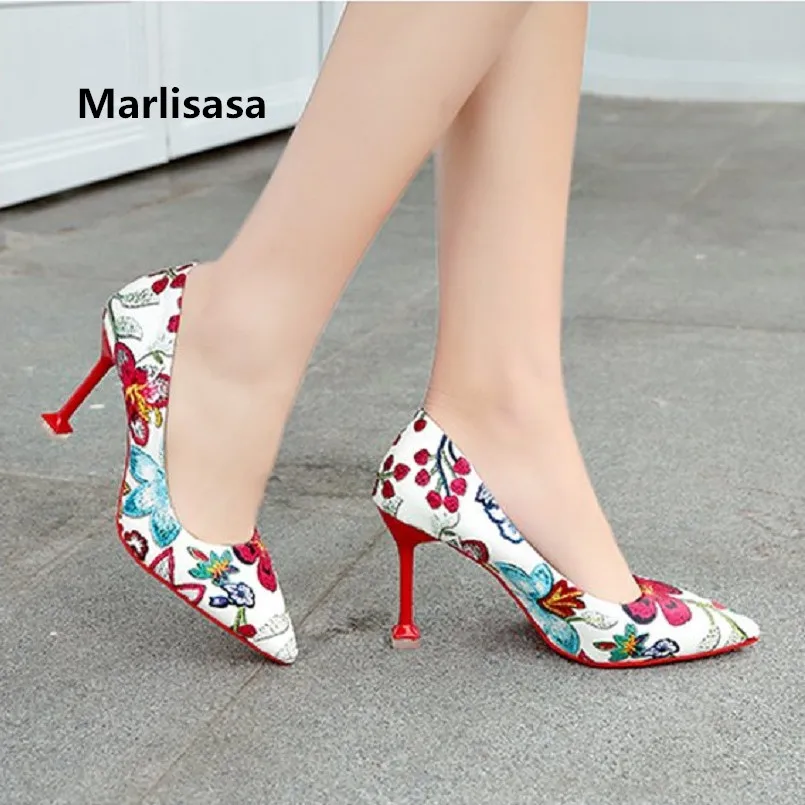 Marlisasa Lady High Quality Party Pu Leather High Heel Shoes Women Fashion Sweet Floral Pattern Shoes Femmes Hauts Talons F2426
Marlisasa Lady High Quality Party Pu Leather High Heel Shoes Women Fashion Sweet Floral Pattern Shoes Femmes Hauts Talons F2426