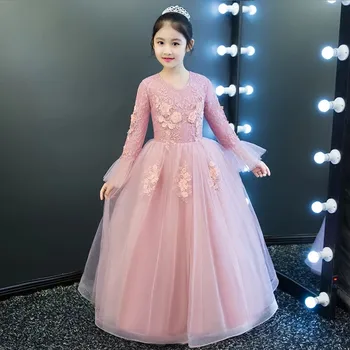 Kids Children Elegant V-Collar Appliques Flowers Birthday Wedding Party Princess Lace Dress Fashion Girls Teens New Year Dress
Kids Children Elegant V-Collar Appliques Flowers Birthday Wedding Party Princess Lace Dress Fashion Girls Teens New Year Dress