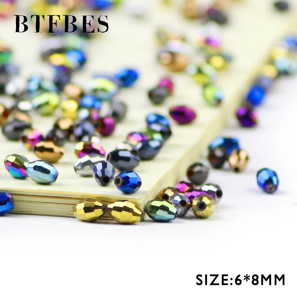 BTFBES Rice Grains Austrian Crystal Beads 50pcs 6*8mm Plated Color Oval Shape Loose Spacer Round Beads For Jewelry Making DIY
BTFBES Rice Grains Austrian Crystal Beads 50pcs 6*8mm Plated Color Oval Shape Loose Spacer Round Beads For Jewelry Making DIY