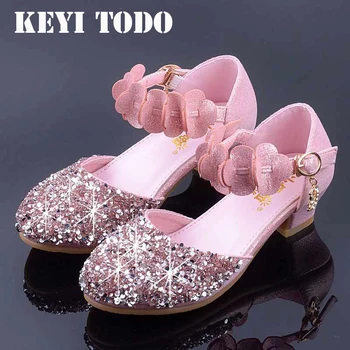 KEYITODO Princess Kids Leather Shoes For Girls Flower Casual Glitter Children High Heel Girls Shoes Butterfly Pink Silver C573
KEYITODO Princess Kids Leather Shoes For Girls Flower Casual Glitter Children High Heel Girls Shoes Butterfly Pink Silver C573