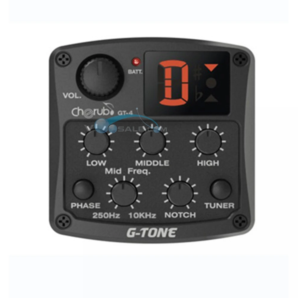 Cherub GT-4 3-Band EQ qualizer with Chromatic Tuner Mid Frequency Control Piezo Ceramic Pickup Use For Guitar pedals Pickup
Cherub GT-4 3-Band EQ qualizer with Chromatic Tuner Mid Frequency Control Piezo Ceramic Pickup Use For Guitar pedals Pickup