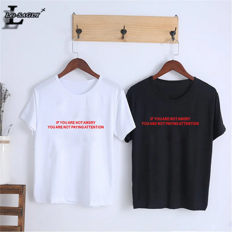 Lei SAGLY if you are not angry you are not paying attention Red Letter Print Women T Shirt Summer Short Sleeve Plus Size T-shirt
Lei SAGLY if you are not angry you are not paying attention Red Letter Print Women T Shirt Summer Short Sleeve Plus Size T-shirt