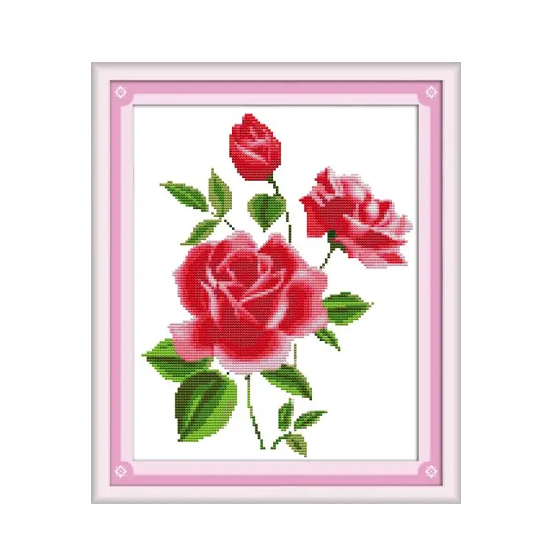 Joy Sunday Red Rose Simple Modern Hand Sewing Kit Cross Stitch Kit Bright Rose Flower diy China Wholesale Embroidery Paintings
Joy Sunday Red Rose Simple Modern Hand Sewing Kit Cross Stitch Kit Bright Rose Flower diy China Wholesale Embroidery Paintings