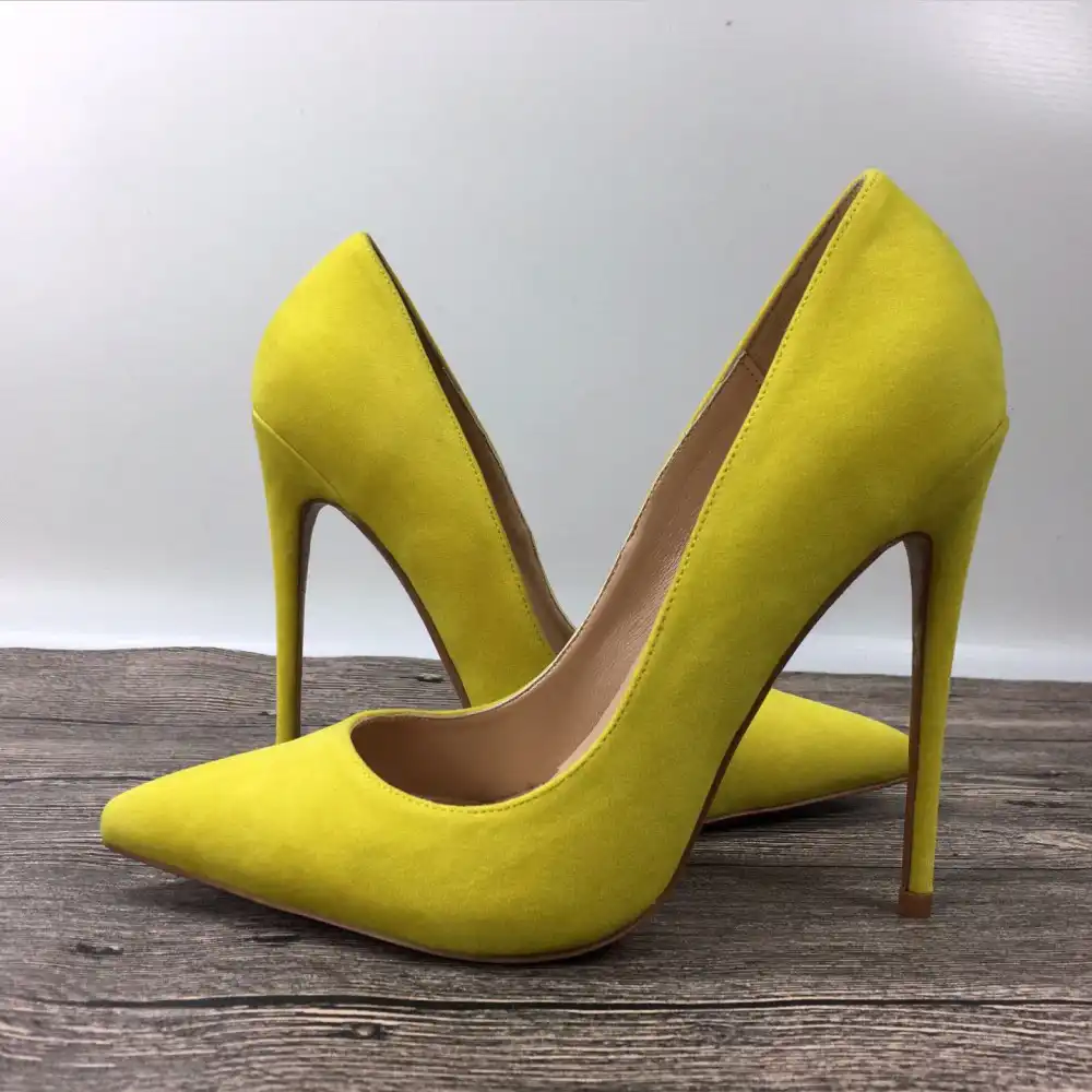 yellow high heel pumps