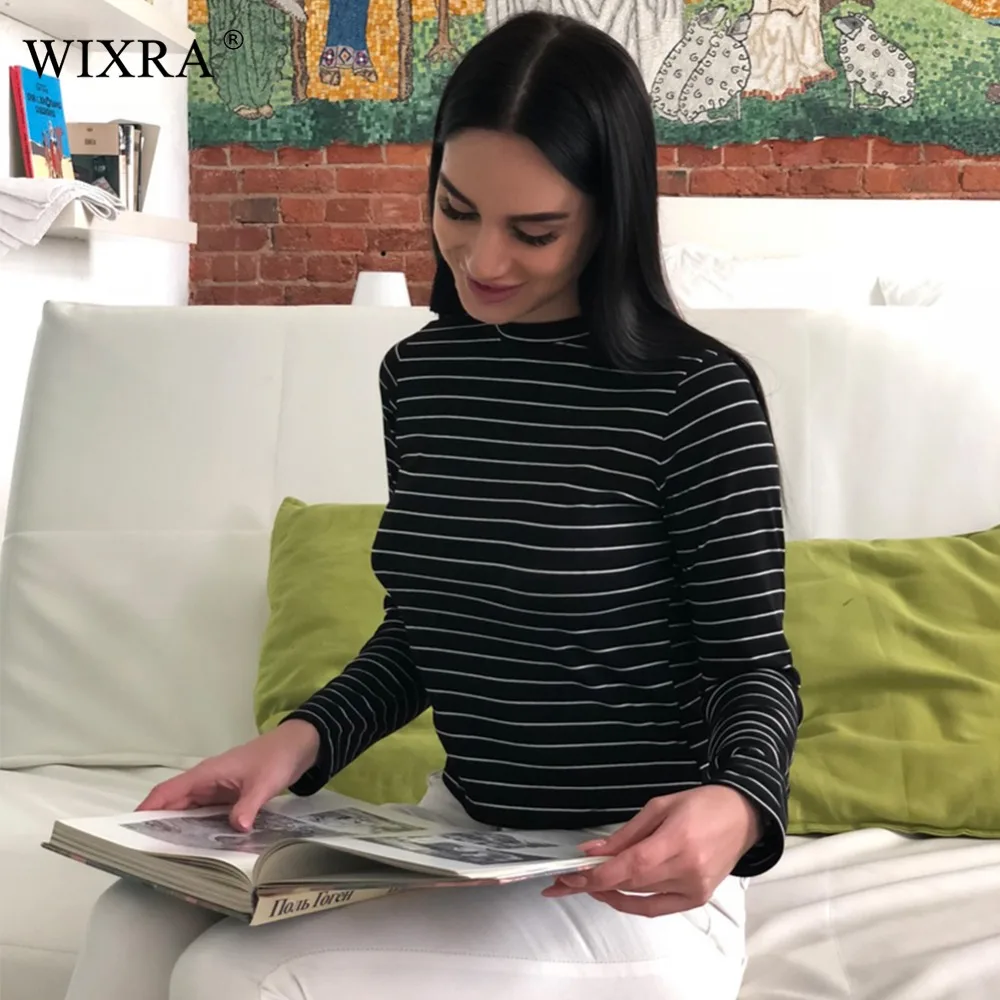 Wixra Basic O-neck T-shirt Women Fashion Tops Tees Cotton T shirt 2017 Spring Autumn Long Sleeve Striped Female Casual Tshirt
Wixra Basic O-neck T-shirt Women Fashion Tops Tees Cotton T shirt 2017 Spring Autumn Long Sleeve Striped Female Casual Tshirt