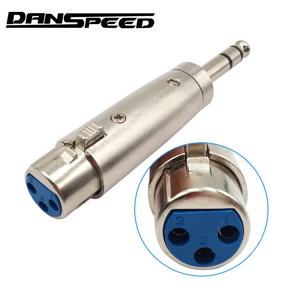 DANSPEED 3 Pin 6.35mm XLR Jack Female to Male Plug Adapter Stereo Microphone Connector
DANSPEED 3 Pin 6.35mm XLR Jack Female to Male Plug Adapter Stereo Microphone Connector