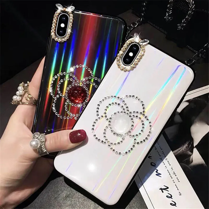 Luxury Camellia Rhinestone Phone Case for iPhone7 7P 8 8P Personality aurora color all-inclusive mobile phone bag for iPhoneX XR
Luxury Camellia Rhinestone Phone Case for iPhone7 7P 8 8P Personality aurora color all-inclusive mobile phone bag for iPhoneX XR