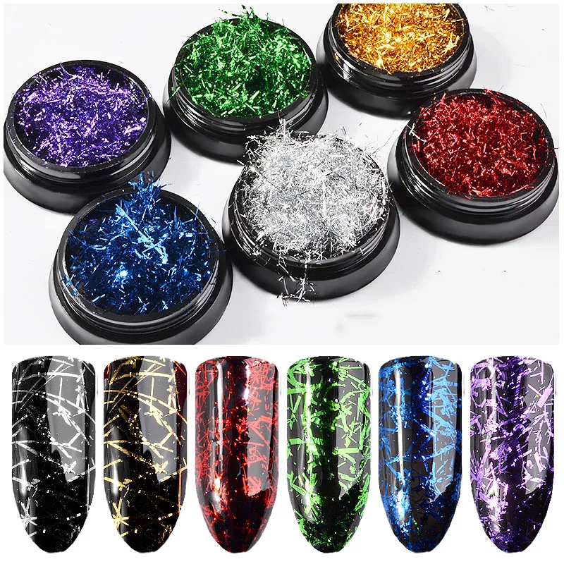 0.2g/box Nail Colorful Glitter Silk Lines Superfine Gold Silver Foil Stickers 3D DIY Design 6color Stripe Star Line Decals Decor
0.2g/box Nail Colorful Glitter Silk Lines Superfine Gold Silver Foil Stickers 3D DIY Design 6color Stripe Star Line Decals Decor