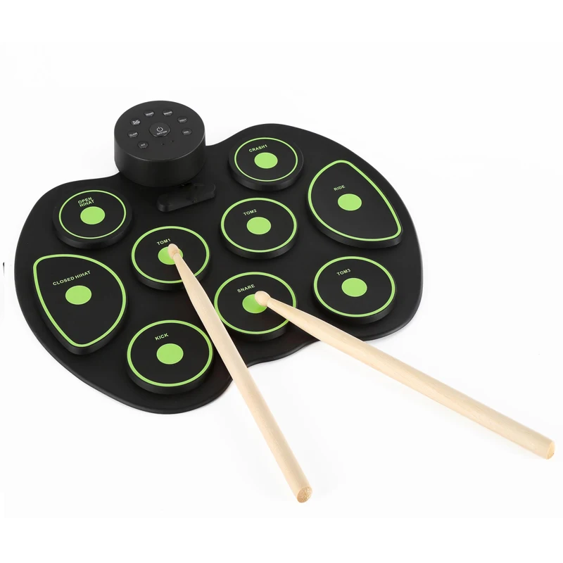 9 pads Professional Drum Pad Foldable Silicon Kit with USB Portable Cylinder Stick Electronic
9 pads Professional Drum Pad Foldable Silicon Kit with USB Portable Cylinder Stick Electronic
