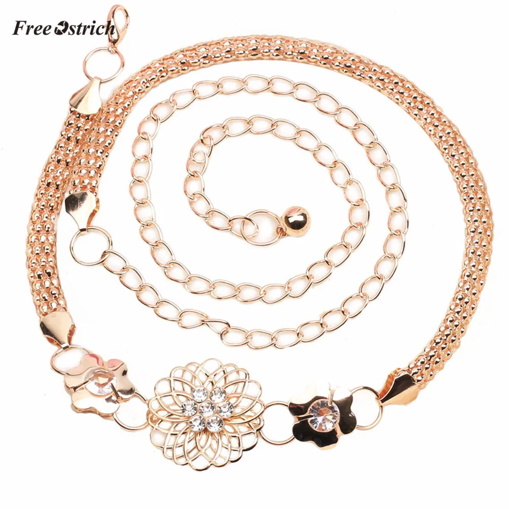 FREE OSTRICH Clothes belt Women Lady Fashion Metal Chain Style Belt Body Hollow diamond flower waist chain belt Metal dress gold
FREE OSTRICH Clothes belt Women Lady Fashion Metal Chain Style Belt Body Hollow diamond flower waist chain belt Metal dress gold