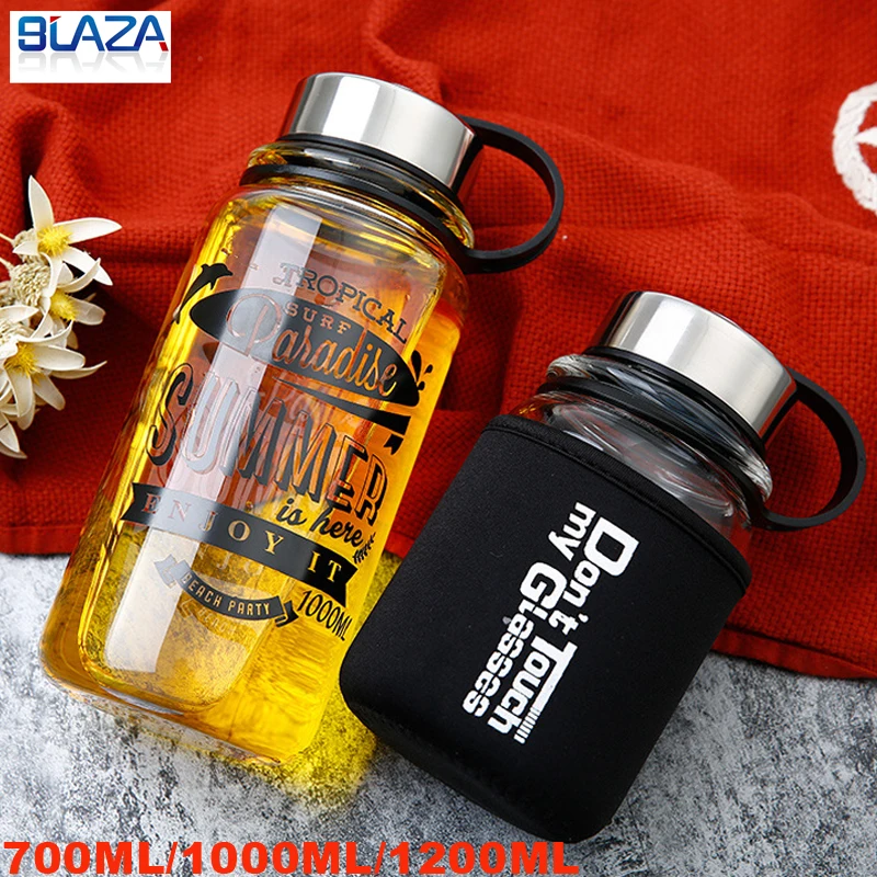 700/1000/1200/1600ml Glass Water Bottle Sport Portable Lemon Fruit Juice Bottles With Tea Infuser Tour Bottle For Travel Gifts
700/1000/1200/1600ml Glass Water Bottle Sport Portable Lemon Fruit Juice Bottles With Tea Infuser Tour Bottle For Travel Gifts