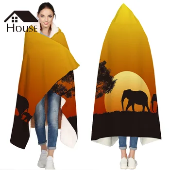 Portable Wearable Fluffy Custom Hooded Blanket African Sunset Elephant Fleece Hooded Throw Blanket
Portable Wearable Fluffy Custom Hooded Blanket African Sunset Elephant Fleece Hooded Throw Blanket