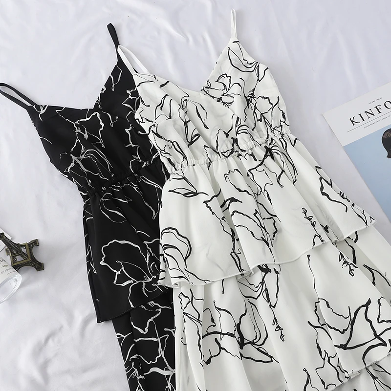 2019 New Summer Elegant V-Neck Print Long Dress Women High Waist Spaghetti Strap Party Dress Ruffles Sleeveless Beach Dress 713
2019 New Summer Elegant V-Neck Print Long Dress Women High Waist Spaghetti Strap Party Dress Ruffles Sleeveless Beach Dress 713