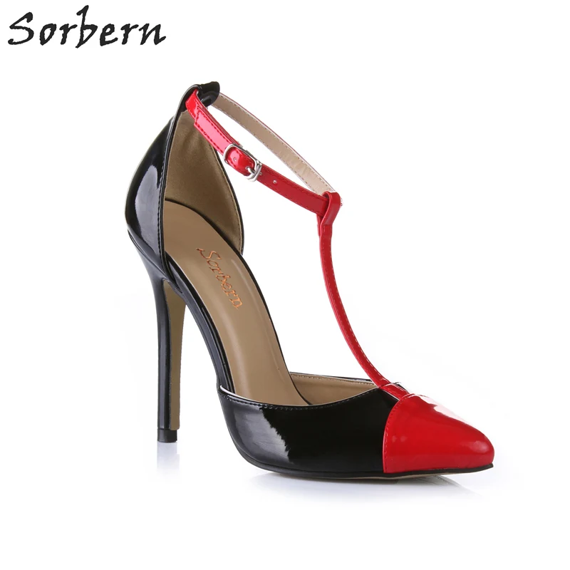 Sorbern Black And Red T-Strap Women Pumps Pointy Toe Custom Ivory Shoes Ladies Nude Heels New In Lady Luxury Heels Shiny Pu
Sorbern Black And Red T-Strap Women Pumps Pointy Toe Custom Ivory Shoes Ladies Nude Heels New In Lady Luxury Heels Shiny Pu