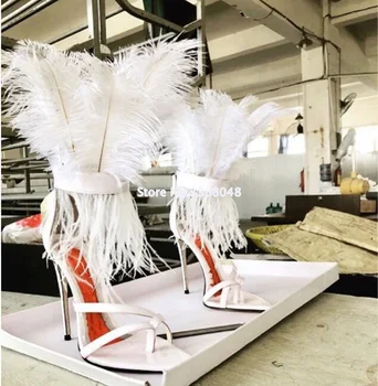 Sexy Pointed Toe Feather Sandals For Women 12 CM Thin High Heels Dance Shoes ladies Fur Sandals T Show Party Shoes 2019 White
Sexy Pointed Toe Feather Sandals For Women 12 CM Thin High Heels Dance Shoes ladies Fur Sandals T Show Party Shoes 2019 White
