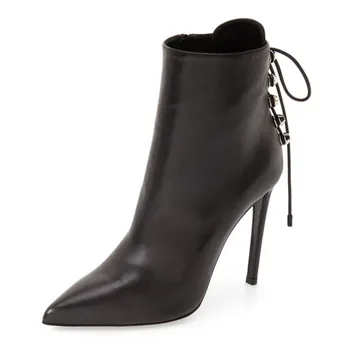 2019 Spring Black Stiletto Ankle Boots Pointy Toe Back Lace up Booties with Silver Studs Sexy Lady High Heels Dress Shoes Women
2019 Spring Black Stiletto Ankle Boots Pointy Toe Back Lace up Booties with Silver Studs Sexy Lady High Heels Dress Shoes Women