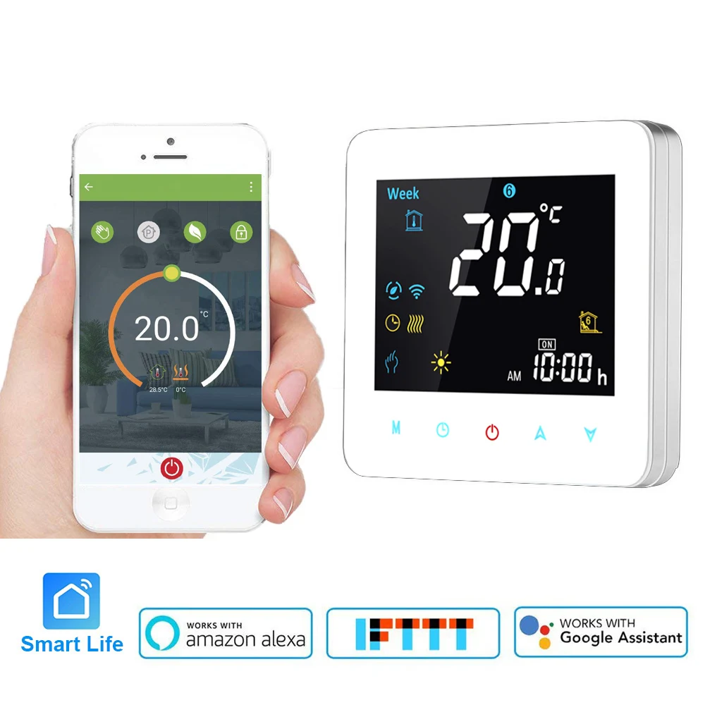 WiFi Smart Thermostat EU UK Water Electric floor Heating Gas Boiler Heating Smart home temperature Control support Voice Control
WiFi Smart Thermostat EU UK Water Electric floor Heating Gas Boiler Heating Smart home temperature Control support Voice Control