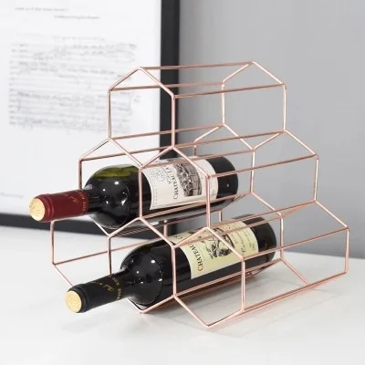 Nordic Rose Gold Geometric Honeycomb Design Iron Art Wine Rack With 6 Holes Storage Shelf Wine Holder For Vodka Whisky Bottles
Nordic Rose Gold Geometric Honeycomb Design Iron Art Wine Rack With 6 Holes Storage Shelf Wine Holder For Vodka Whisky Bottles
