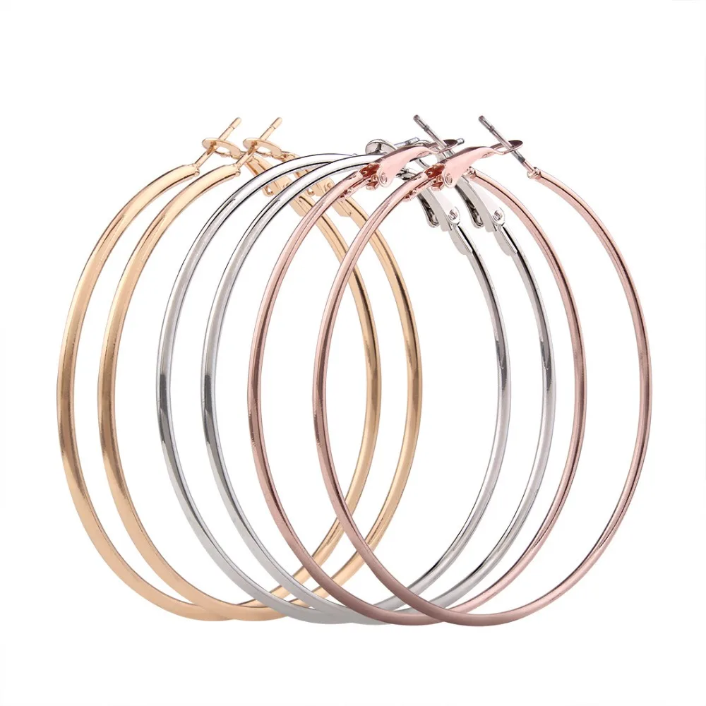 Fashion Women Earrings Solid Simple Metal Hoop Earrings Alloy Prevent Allergy Jewelry Hoops Round Trendy Earrings For Women
Fashion Women Earrings Solid Simple Metal Hoop Earrings Alloy Prevent Allergy Jewelry Hoops Round Trendy Earrings For Women