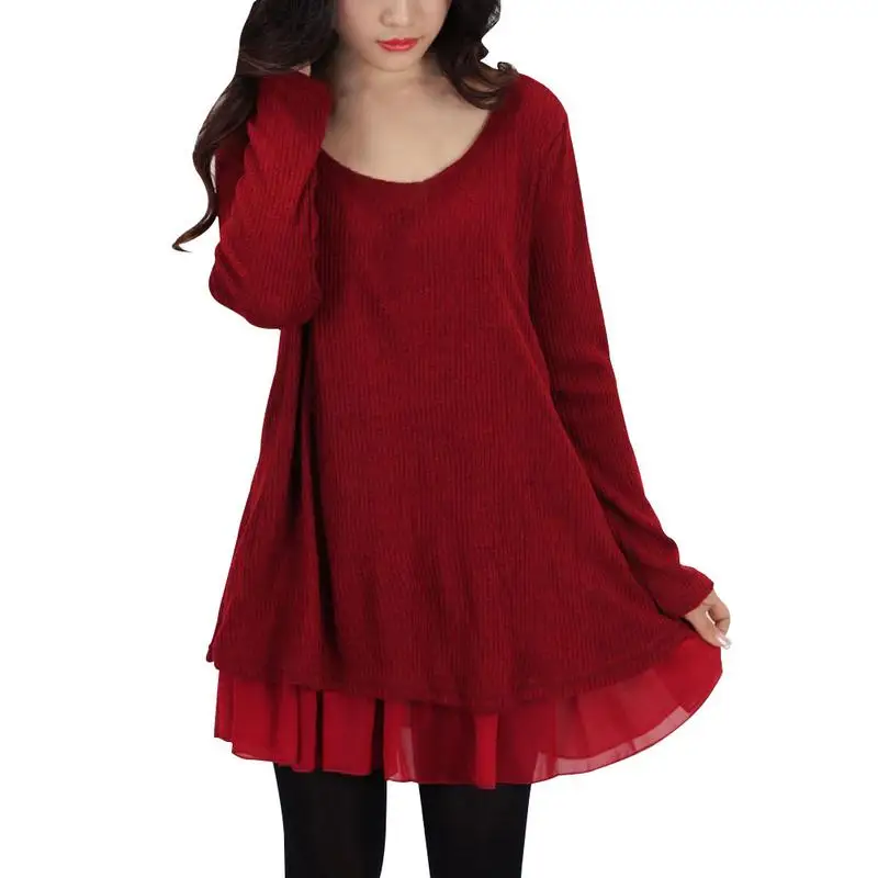 Clothes For Women Of Large Size Loose Fat Slim Round Neck Long Sleeve Shirts Casual Tunic Dress
Clothes For Women Of Large Size Loose Fat Slim Round Neck Long Sleeve Shirts Casual Tunic Dress