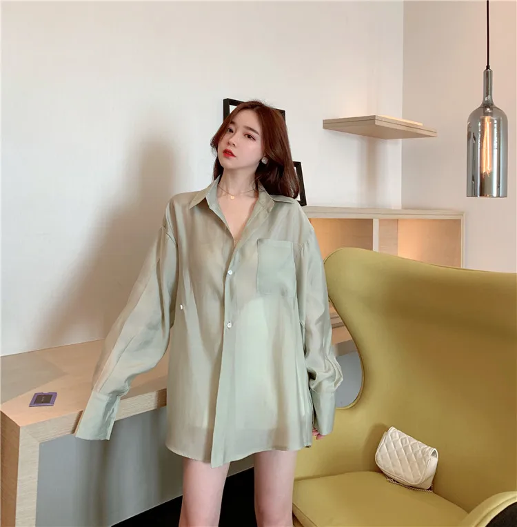 chic vintage Women's Clothing Korean turn-down collar perspective tops loose new waist lace up long sleeve Blouses woman shirts
chic vintage Women's Clothing Korean turn-down collar perspective tops loose new waist lace up long sleeve Blouses woman shirts