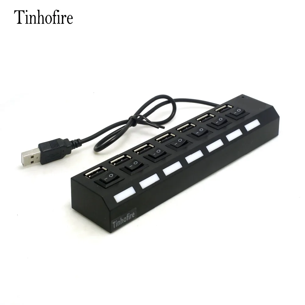 Tinhofire 7 Ports LED USB High Speed USB Hub 480 Mbps Adapter With Power on/off Switch For PC Laptop Computer
Tinhofire 7 Ports LED USB High Speed USB Hub 480 Mbps Adapter With Power on/off Switch For PC Laptop Computer