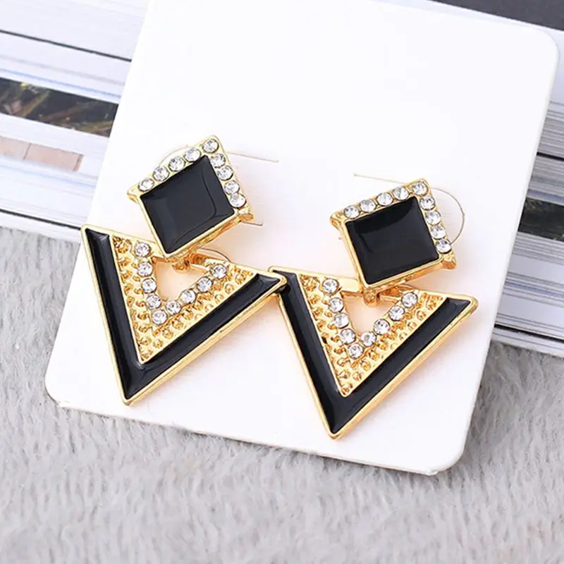 Colorful Enamel Rhinestone Drop Earring Geometric Triangle Earrings for Women Fashion Accessories Party Jewelry Hot Sale
Colorful Enamel Rhinestone Drop Earring Geometric Triangle Earrings for Women Fashion Accessories Party Jewelry Hot Sale