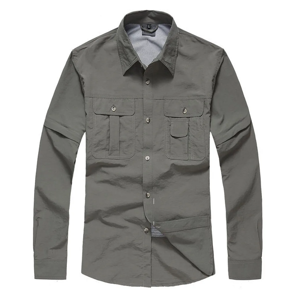 2019 NEW KLV Men's Casual Outdoor Sleeve Removable Pure Color Pockets Quick Drying Shirt Tops xin1
2019 NEW KLV Men's Casual Outdoor Sleeve Removable Pure Color Pockets Quick Drying Shirt Tops xin1