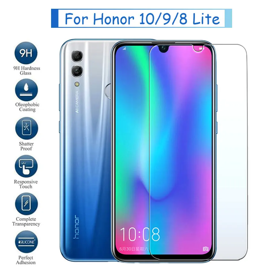 Закаленное стекло для Honor 10 Lite Защитное Huawei 9 8Lite Защитная пленка экрана|Защитные