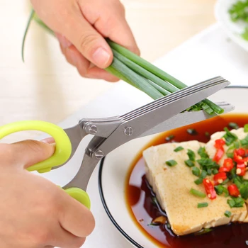 Creative Kitchen Tools Multi functional Stainless Steel 5 Layers Scissors Sushi Shredded Scallion Cut Herb Spices Scissors
Creative Kitchen Tools Multi functional Stainless Steel 5 Layers Scissors Sushi Shredded Scallion Cut Herb Spices Scissors