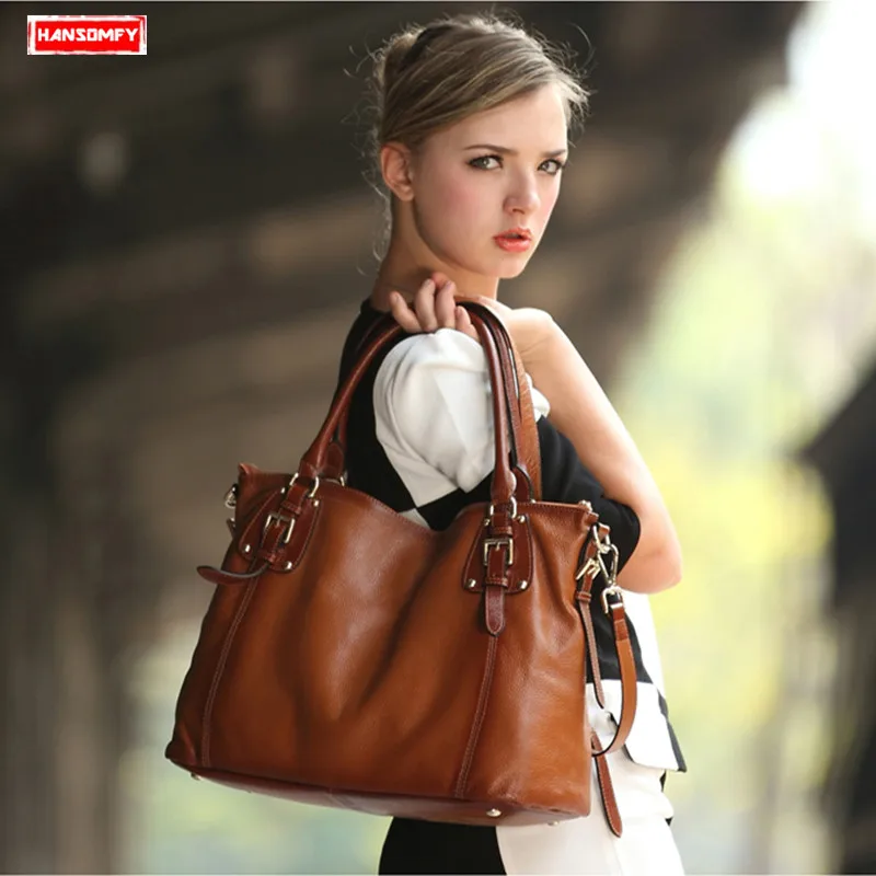 2019 new top layer cowhide women handbag genuine leather shoulder slung bag laptop briefcase soft leather big messenger bag
2019 new top layer cowhide women handbag genuine leather shoulder slung bag laptop briefcase soft leather big messenger bag