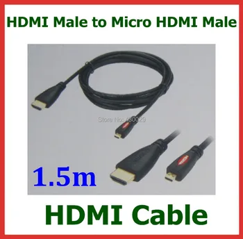 5FT 1.5M Micro HDMI to HDMI Cable Male to Male V1.4 1080P for Ethernet 3D HDTV HDMI Cable
5FT 1.5M Micro HDMI to HDMI Cable Male to Male V1.4 1080P for Ethernet 3D HDTV HDMI Cable